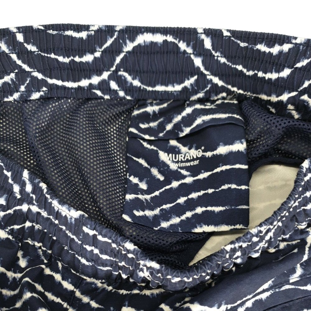 Murano Swimwear Trunks Mens XL Blue White Beach Vacation Lined Pockets Surf Soft - Picture 6 of 11